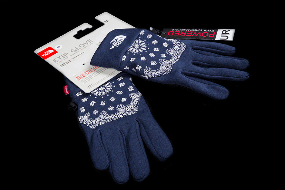 SUPREME THE NORTH FACE BANDANA GLOVES