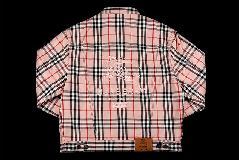 SUPREME BURBERRY DENIM TRUCKER JACKET