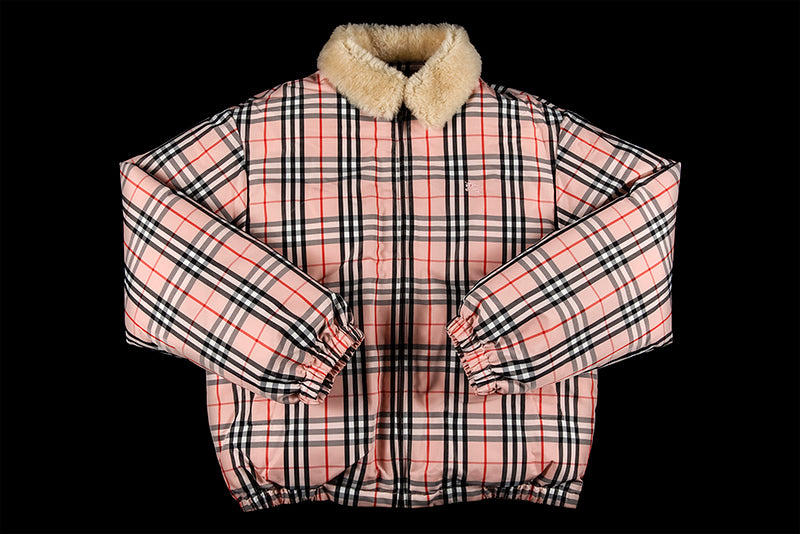 SUPREME BURBERRY SHEARLING COLLAR DOWN PUFFER JACKET