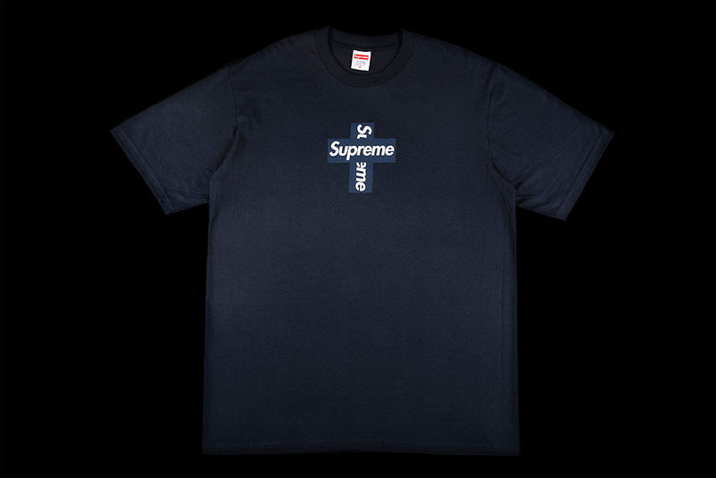 SUPREME CROSS BOX LOGO TEE | FW20 | NAVY | FW20T25-NVY - PROJECT BLITZ