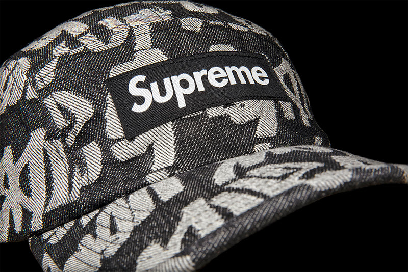 Supreme Fat tip jacquard denim camp cap