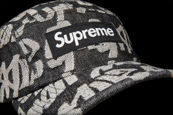 SUPREME FAT TIP DENIM JACQUARD CAMP CAP