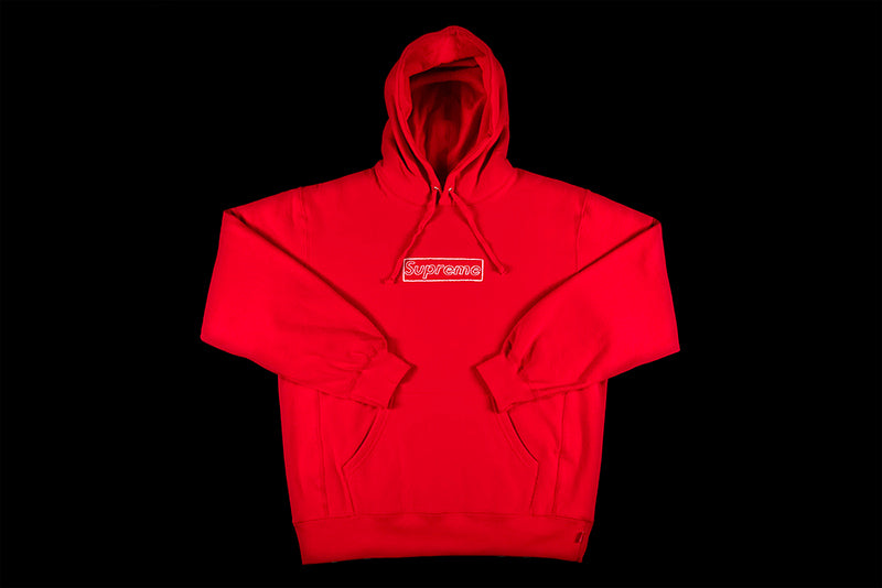 SUPREME KAWS CHALK LOGO HOODED SWEATSHIRT