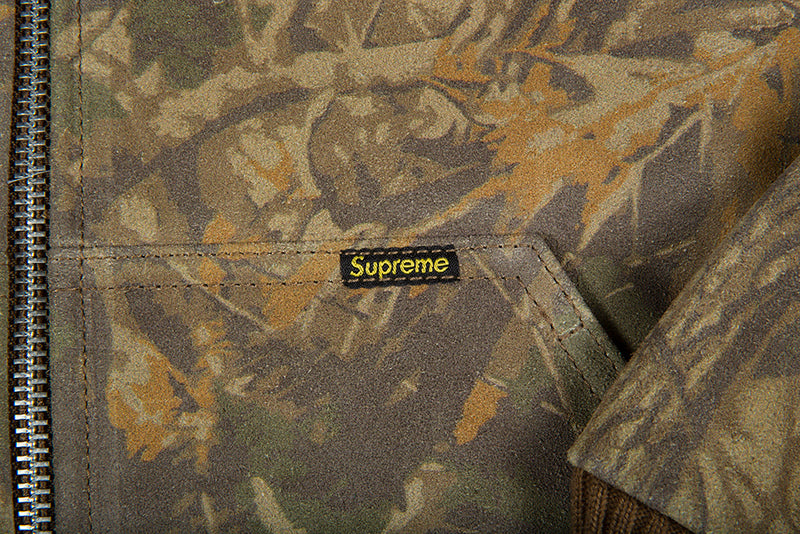 Supreme Hooded Suede Work Jacket