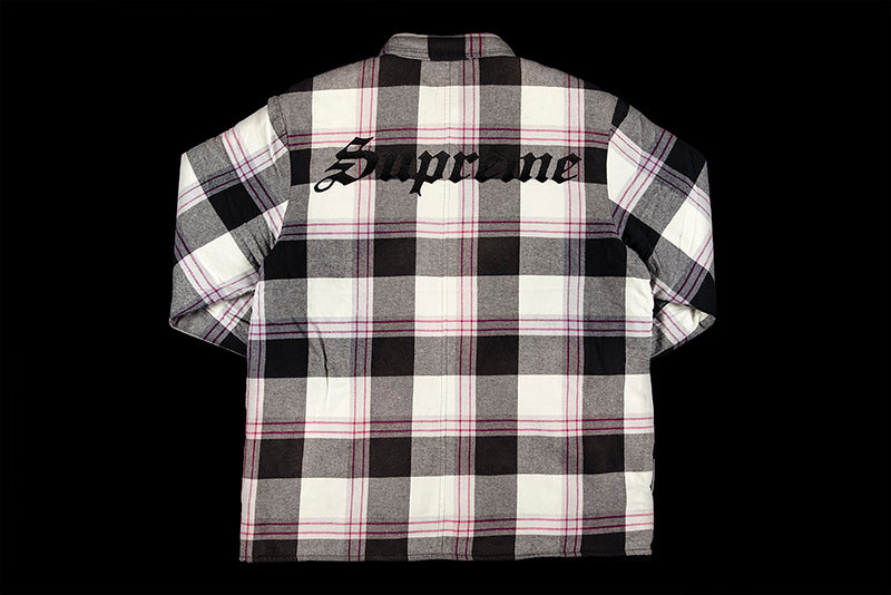 SUPREME QUILTED FLANNEL SHIRT | WHITE | FW20 | FW20S20-WHT