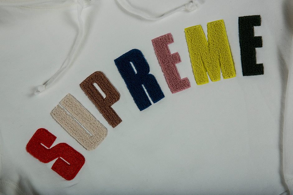 SUPREME CHENILLE ARC LOGO HOODED SWEATSHIRT