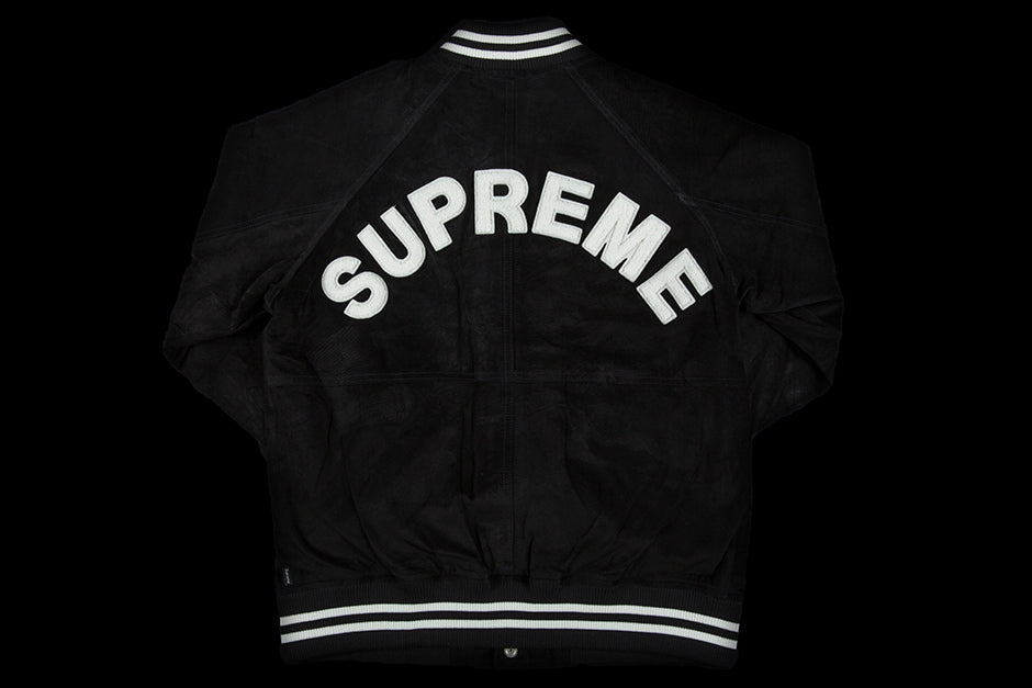 SUPREME SUEDE VARSITY JACKET