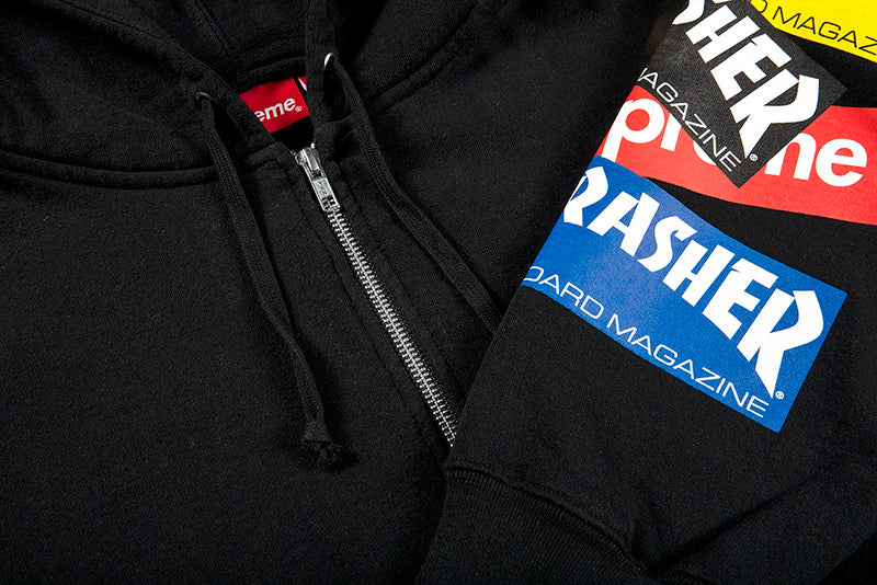 SUPREME THRASHER MULTI LOGO ZIP UP HOODED SWEATSHIRT - PROJECT BLITZ