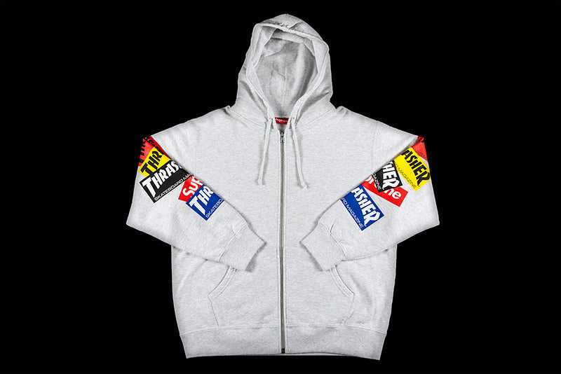 Supreme x Thrasher Multi Logo Zip-Up Hoodie - Grey