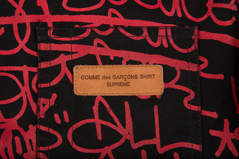 SUPREME COMME DES GARCONS SHIRT PRINTED CANVAS CHORE COAT