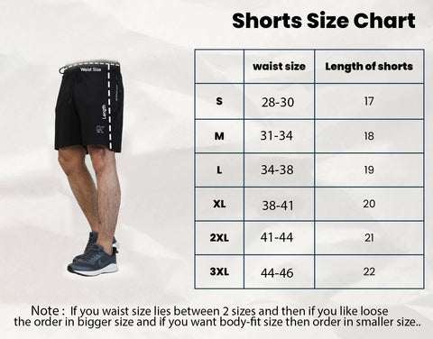Konfor Shorts Size Guide
