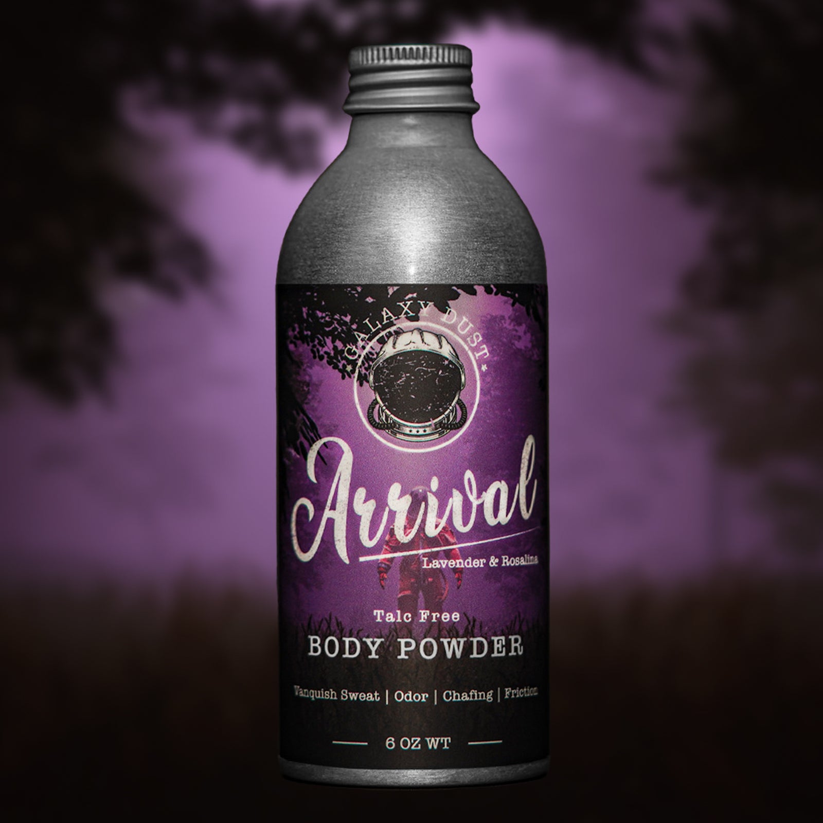 Bottle of Arrival body powder for women