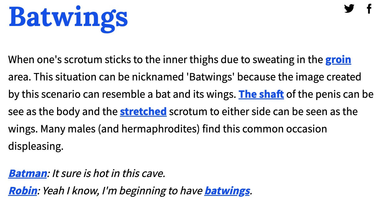 Batwings definition from Urban Dictionary