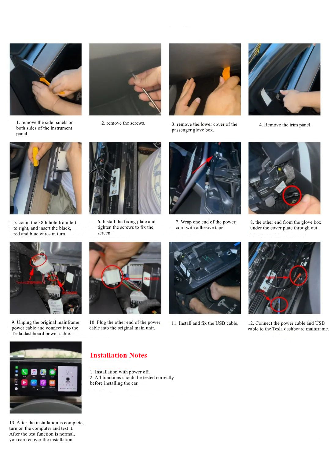 Installationsschritte für das Tesla Model3/Y CarPlay-Dashboard