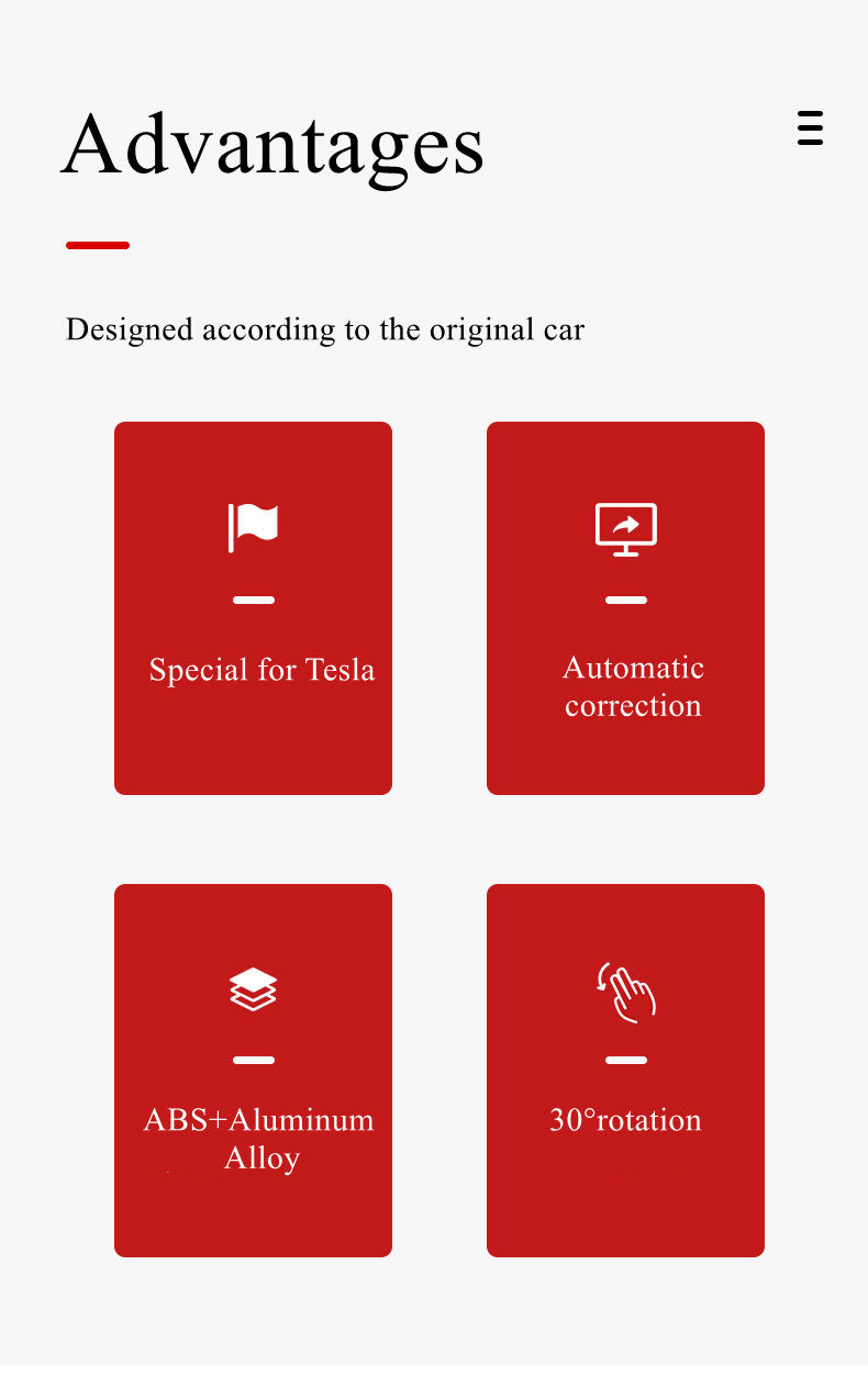 Kit de support d'écran pivotant pour Tesla Model 3 Model Y 2017-2022