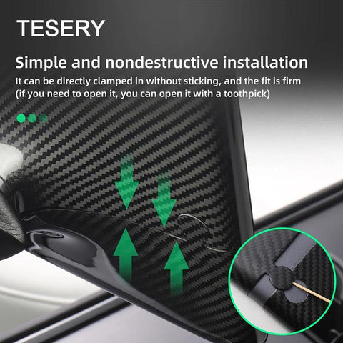 ECHTE Kohlefaser-Displayabdeckung für Tesla Model 3 Model Y