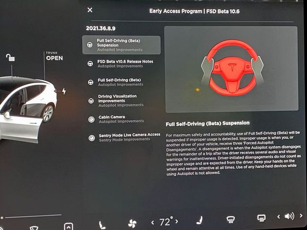 Tesla FSD 10.6.1 Bêta