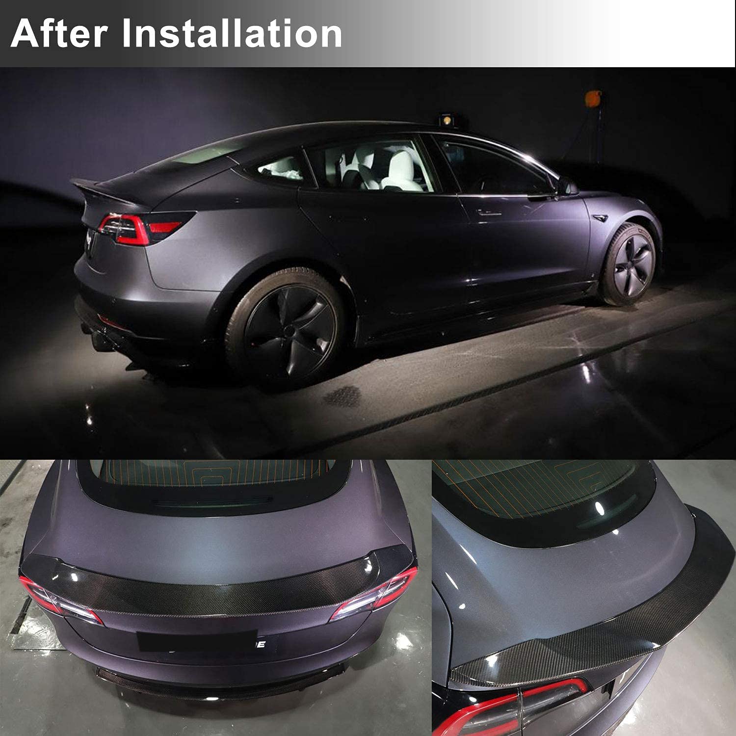 Real Molded Carbon Fiber Spoilers Suitable for Tesla Model 3