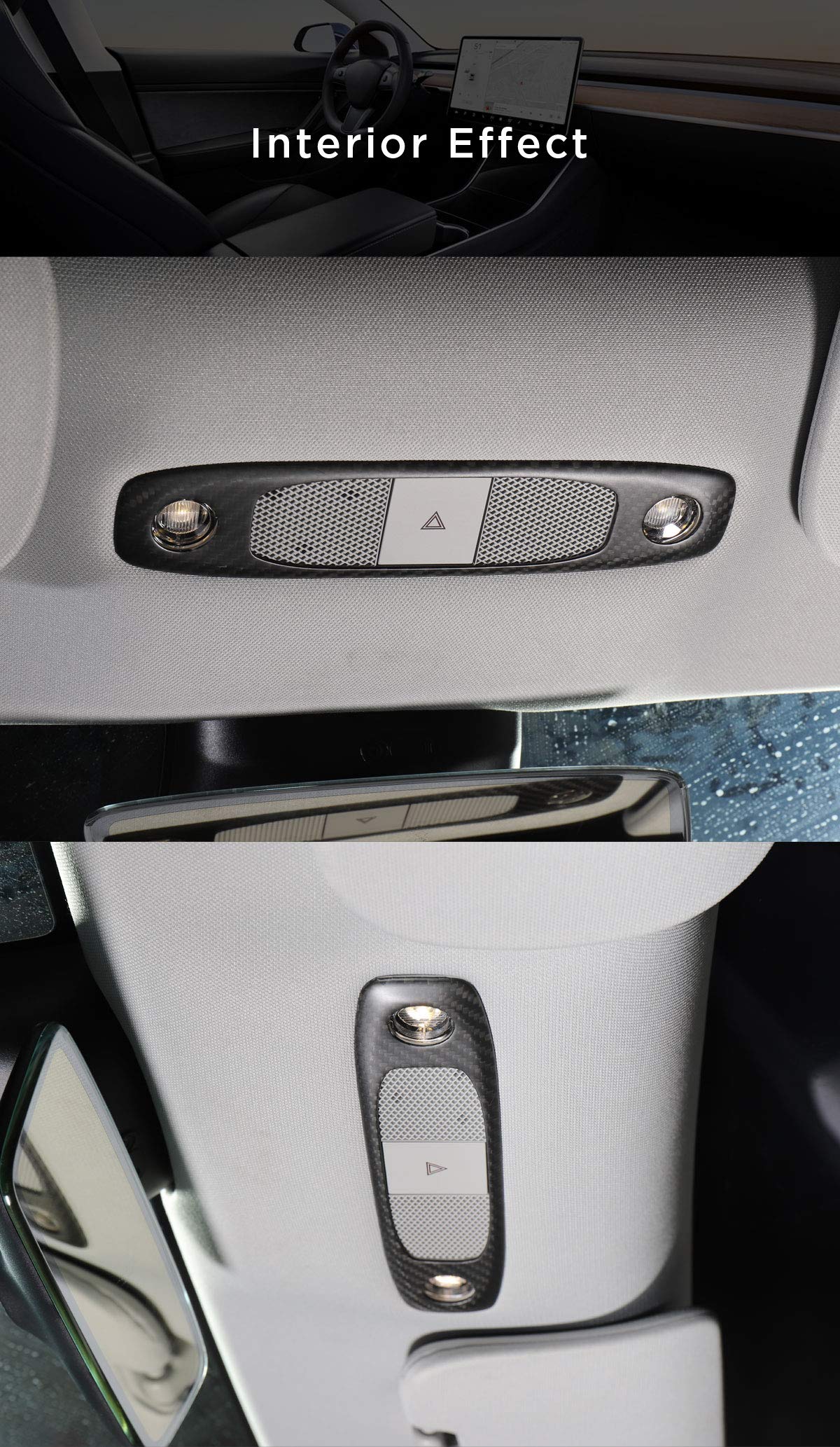 Model 3 Dome Light Covers - Real Carbon Fiber ( 1 Pair )