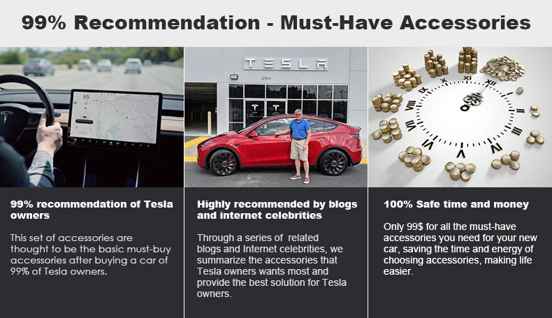 Basic Must-Have Tesla Accessories Package suitable for Model 3