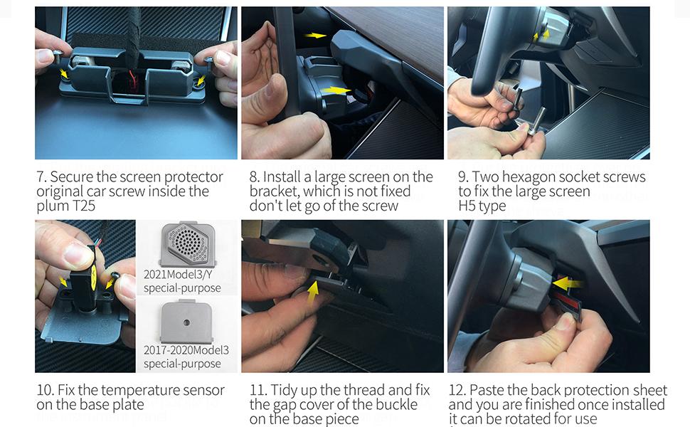 Screen Swiveling Mount kit for Tesla Model 3 Model Y 2017-2022