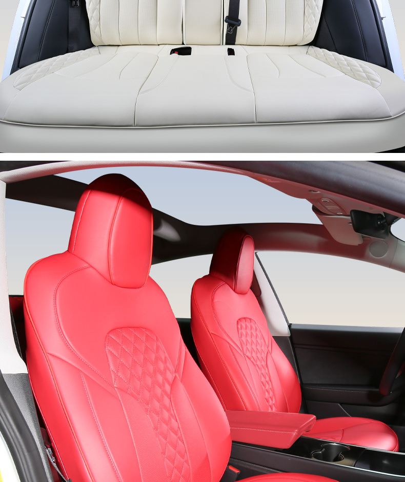 Housse de siège de Voiture Protection de siège sur Mesure pour Tesla Model  Y Model 3, 2 Avant et 1 arrière, Protection Confort du Coussin intérieur de  l'automobile Auto Accessori,Model Y-A 