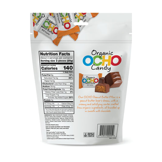 Organic Dark Chocolate Peanut Butter Bars - 12ct Bar Caddy - 8% off – OCHO  Organic Chocolate Candy