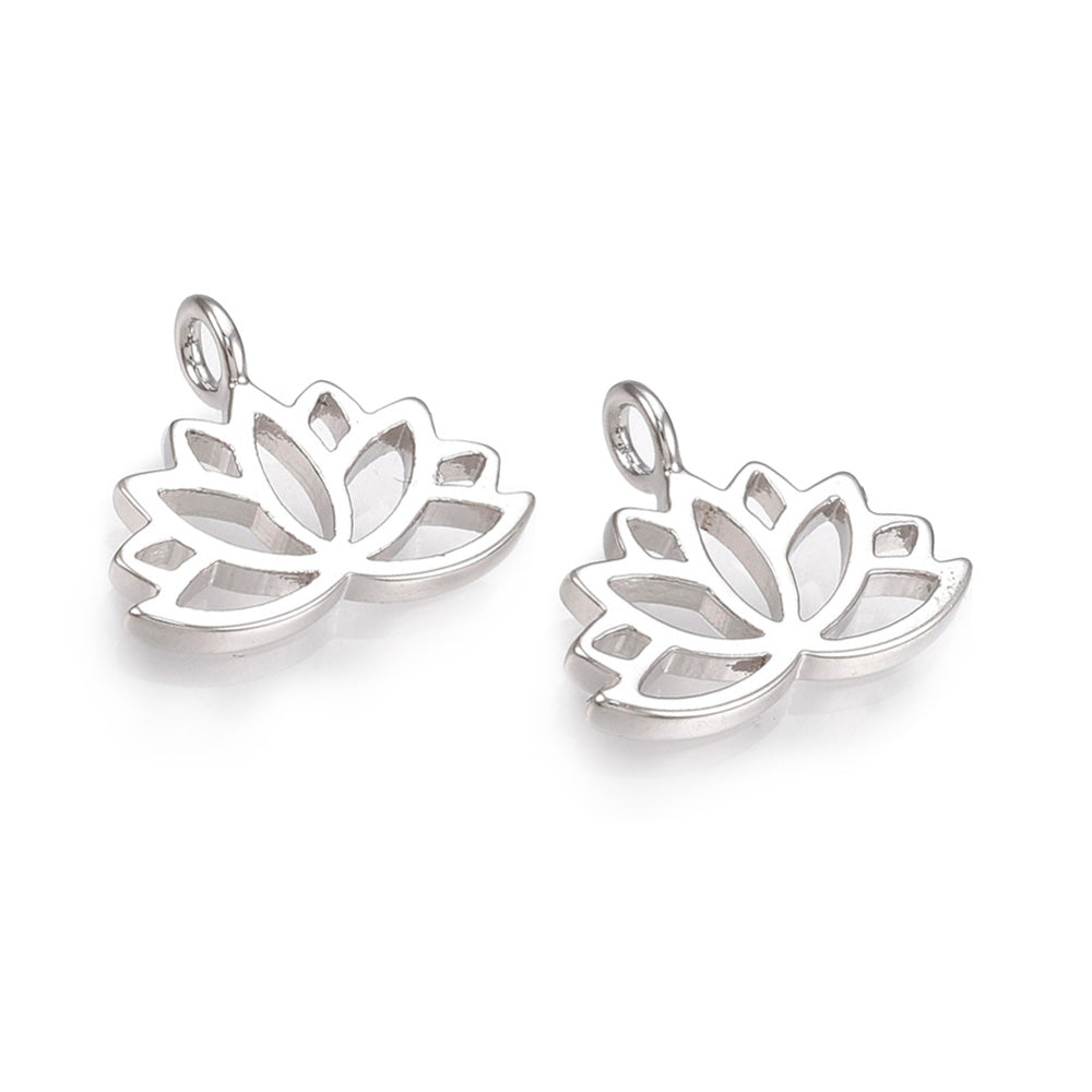 Earring Posts, Lotus Flower w/ Ring 9.5x11.5mm, Silver Plated, by  TierraCast (1 Pair) — Beadaholique