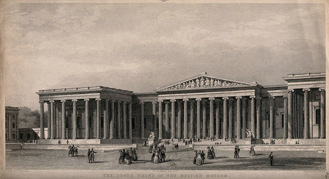 British Museum engraving from 19th Century. Learn more about the Secretum - a secret part of the museum where objects such as the bronze statue Tara were kept.