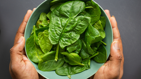 Spinach is a source of iron