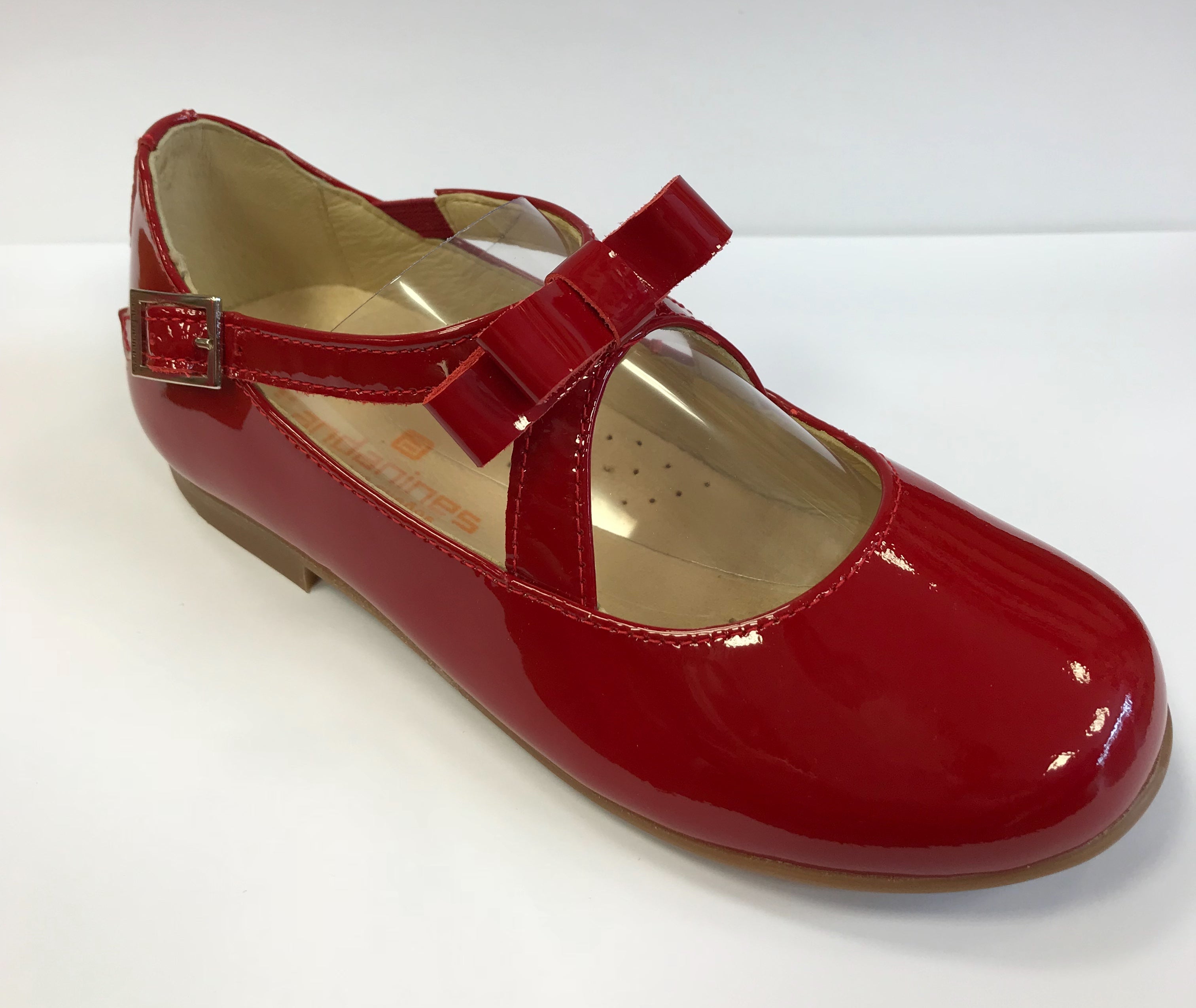 Andanines Girls Red Patent Mary Janes 