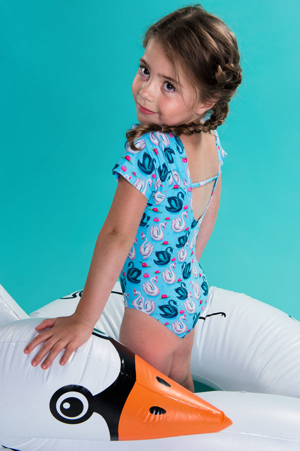 SS19 Mim-Pi Girls Swan Swimming Costume 237