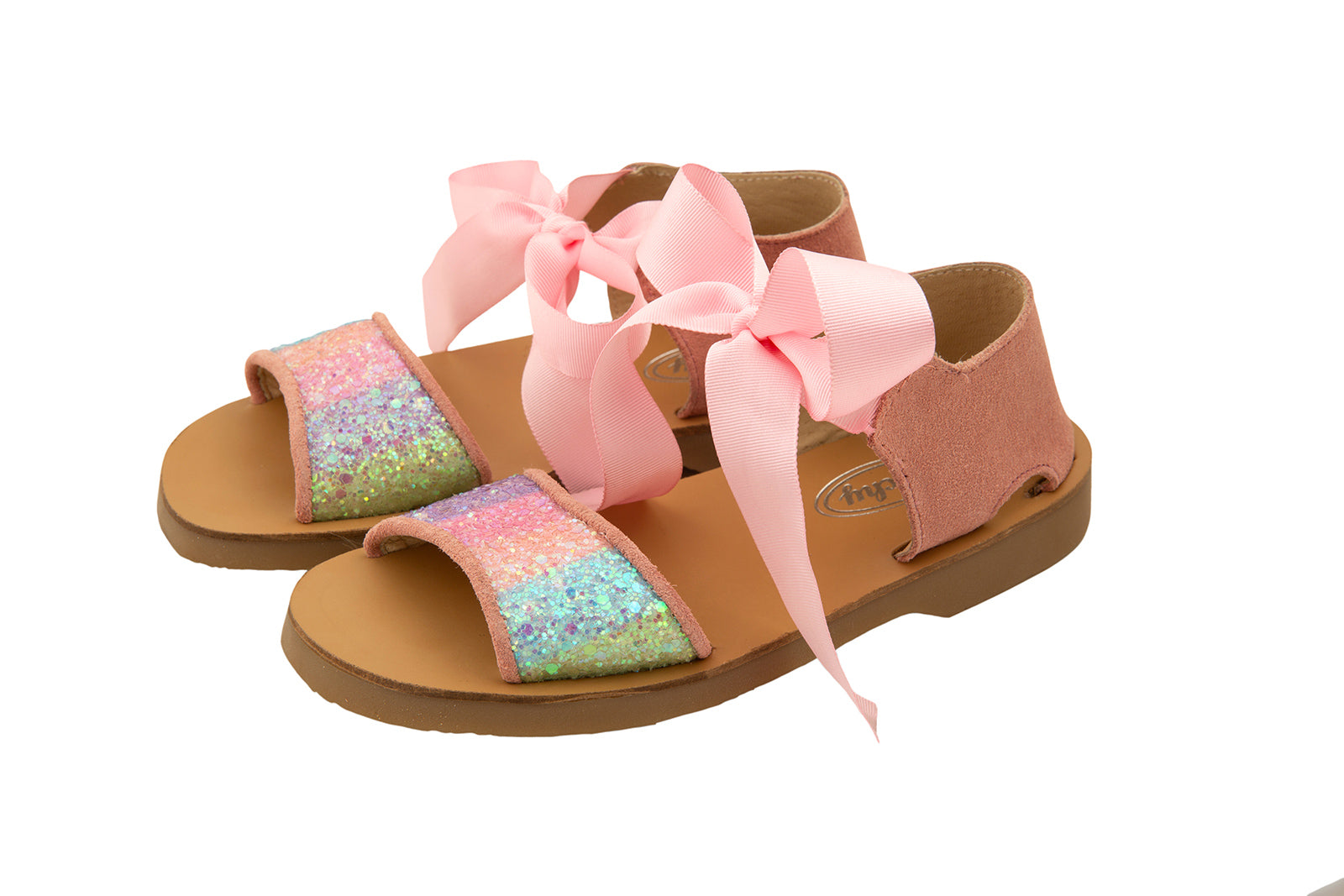 rainbow glitter sandals