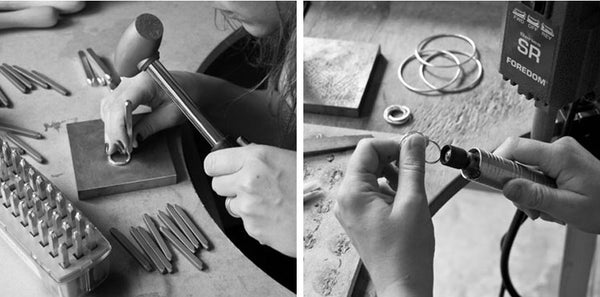 Personalising and sanding jewellery by hand