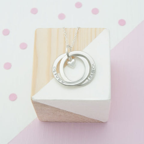 Two Name Necklace with Heart