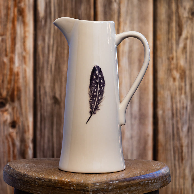 Embossed Feather Jug