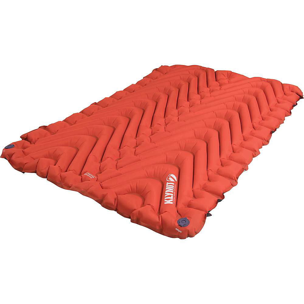 Klymit Insulated Double V Sleeping Pad, 74in x 47in x 3in, Red