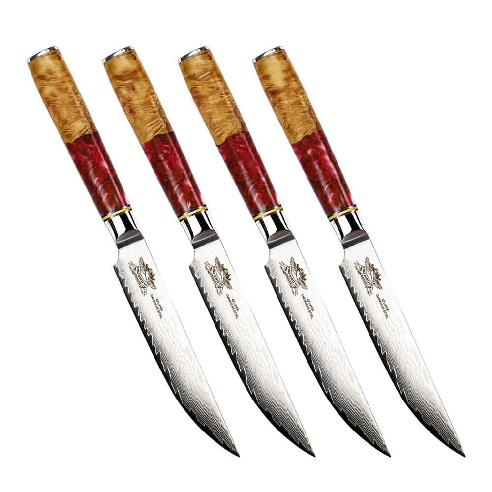chef-supply-co-steak-knives-blood-beach-series-damascus-steak-knives-set-of-4-black-resin-and-wood-burl-handles-37006200602787