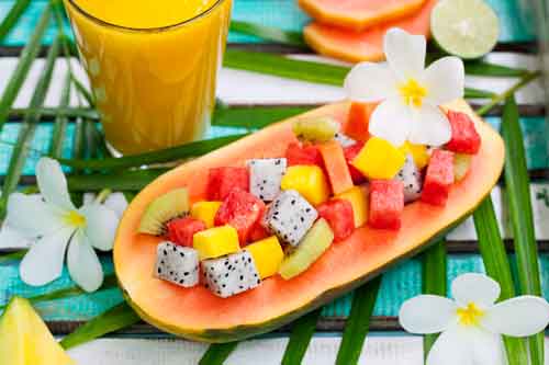 tropical fruit salad recipe, dessert