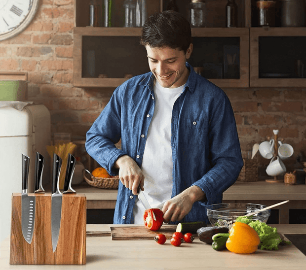 KITCHENDAO Deluxe 20 Slot Bamboo Knife Block Holder without Knives,  Countertop Butcher Block Kitchen Knife Stand, Hold Multiple Large Blade  Knives