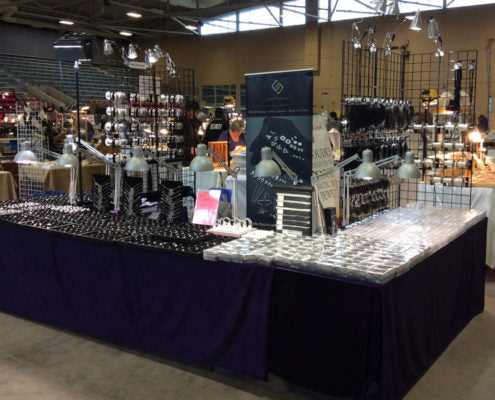 SilviaFindings display booth at the London Gem and Mineral Show - November 13-15, 2015