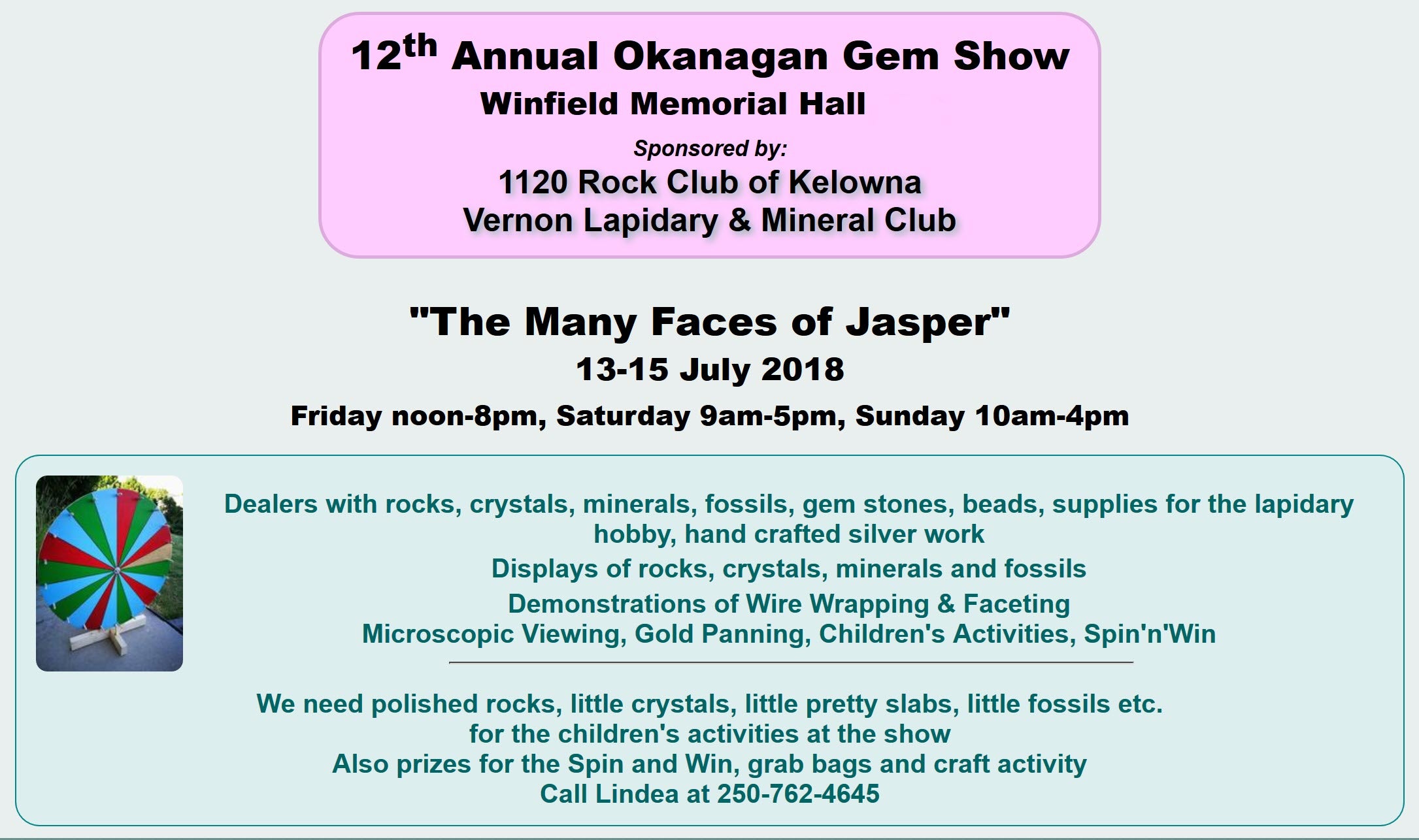 SilviaFindings is exhibiting at Okanagan Gem Show Windfield