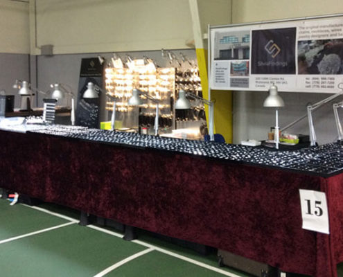 SilviaFindings display booth at the Victoria Rock and Gem Show - August 21-23, 2015