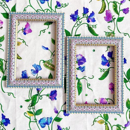 Frames with detail on tablecloth