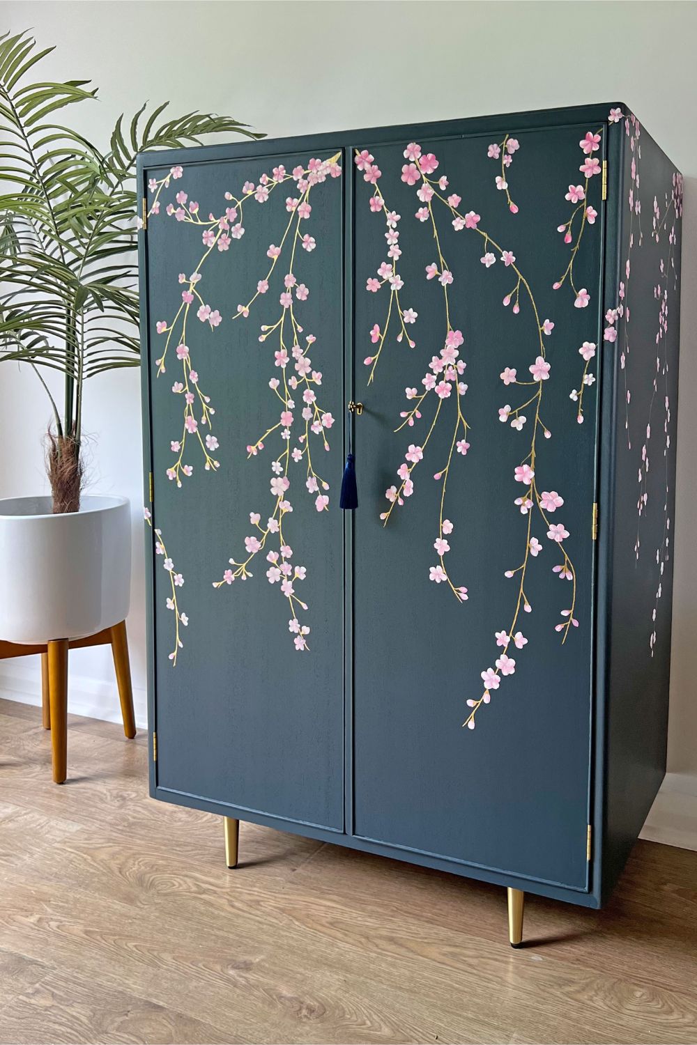 Kookiwood Floral Cabinet RAF Blue Grey