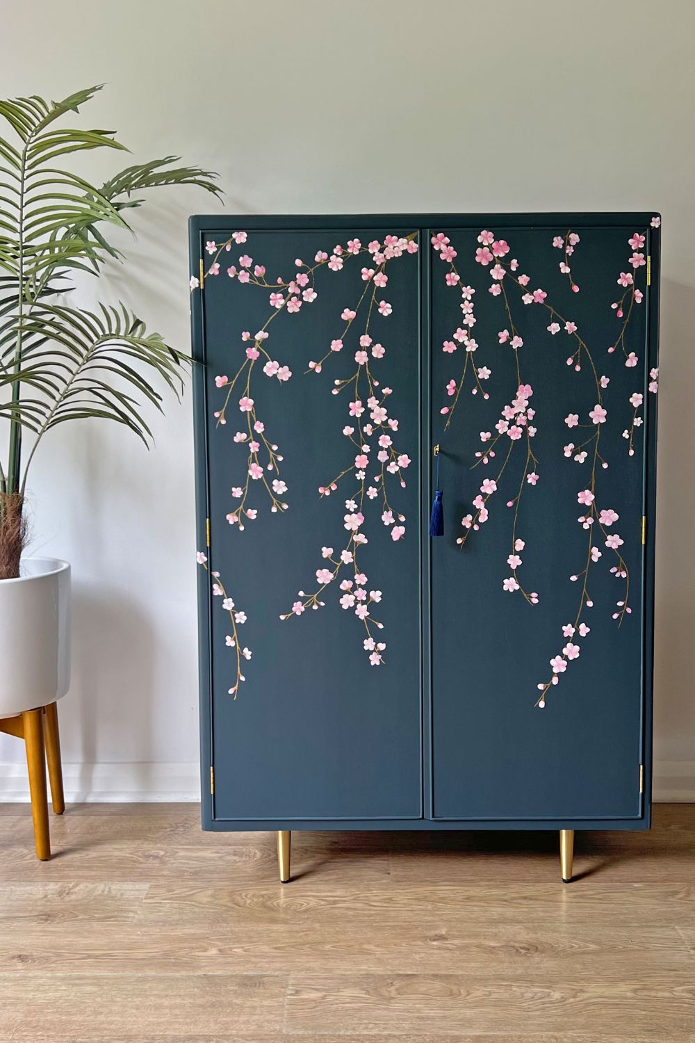 Kookiwood Floral Cabinet RAF Blue Grey 2