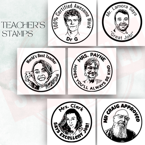 Teacher Stamp, Custom Portrait Stamps, Face Stamp, Personalized Stamps, Personalized Gift, Best Gift