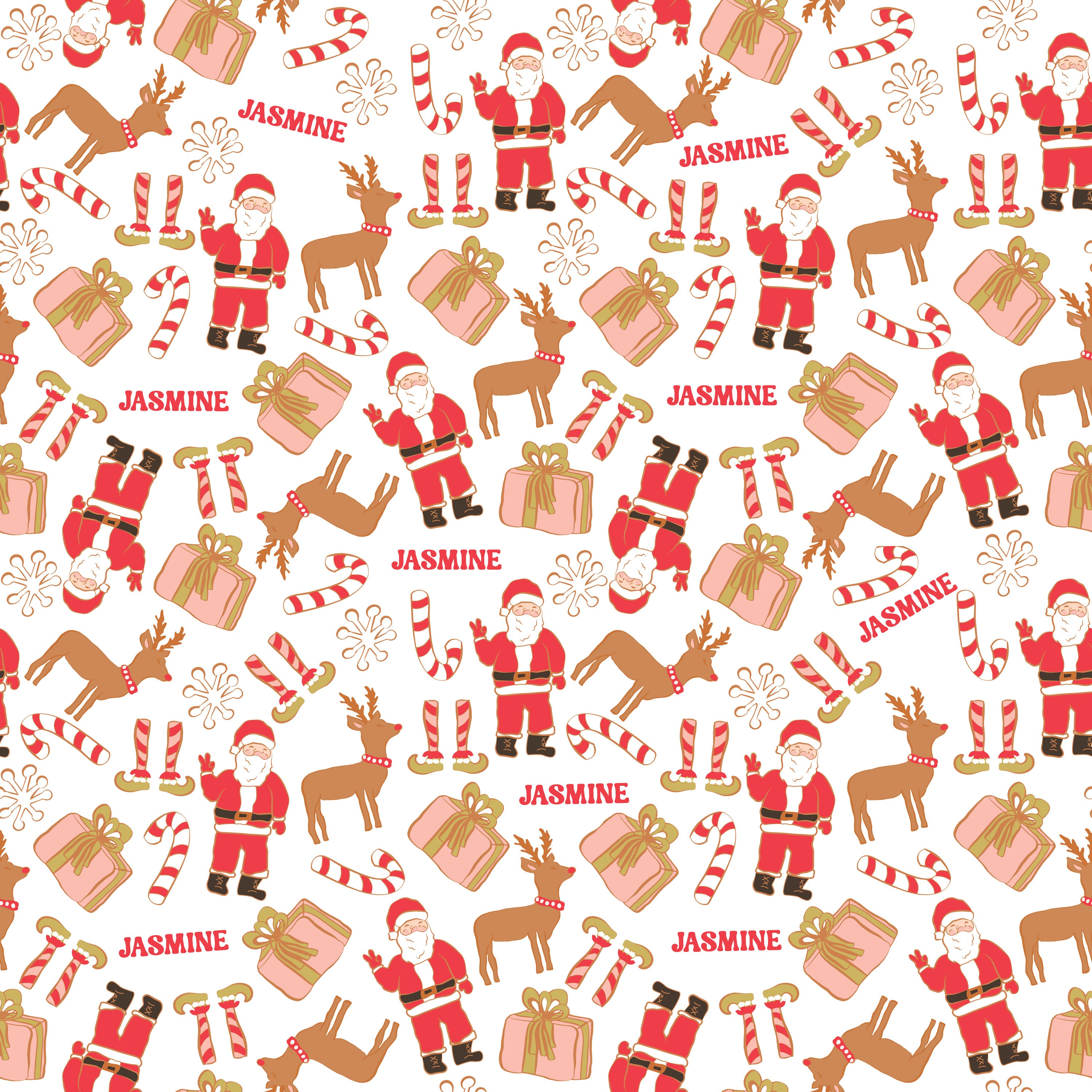 Groovy Christmas Retro Santa Wrapping Paper by Camila