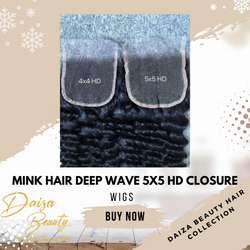 Mink Hair Deep Wave 5x5 HD Closure
