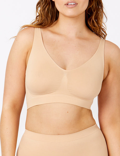Bare Essentials Recycled Nylon Moulded Wirefree Bra - Rose Beige